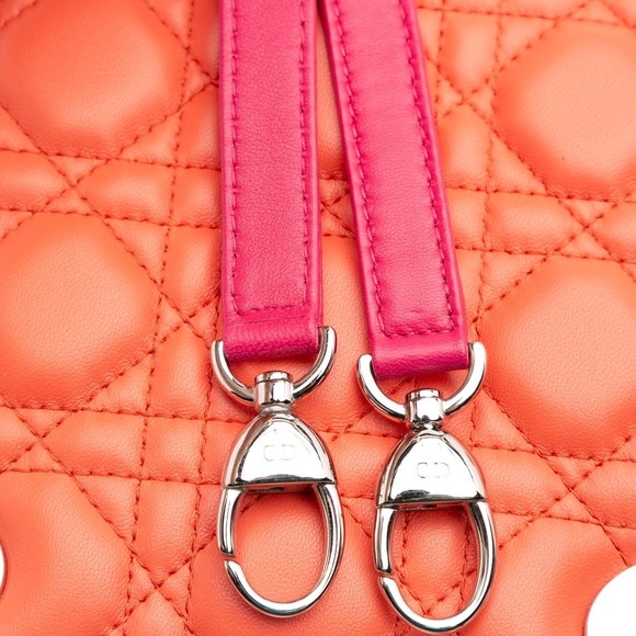 Pre-Loved Dior Medium Bicolor Lambskin Cannage Lady Dior - Picture 9 of 12